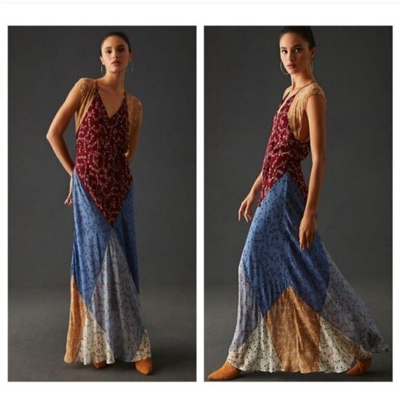 NWT RAG & BONE Sam Patchwork Maxi Dress-J11 - Picture 1 of 7